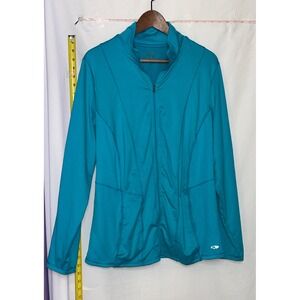 Champion Duo Dry Teal Athletic Jacket Full Zip Women's XL TG Activewear
